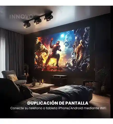 Proyector Android 4k Recargable Cinema Con App Wifi Parlante