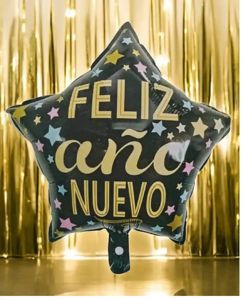 Globo Metalizado Happy Estrella Feliz Año Nuevo