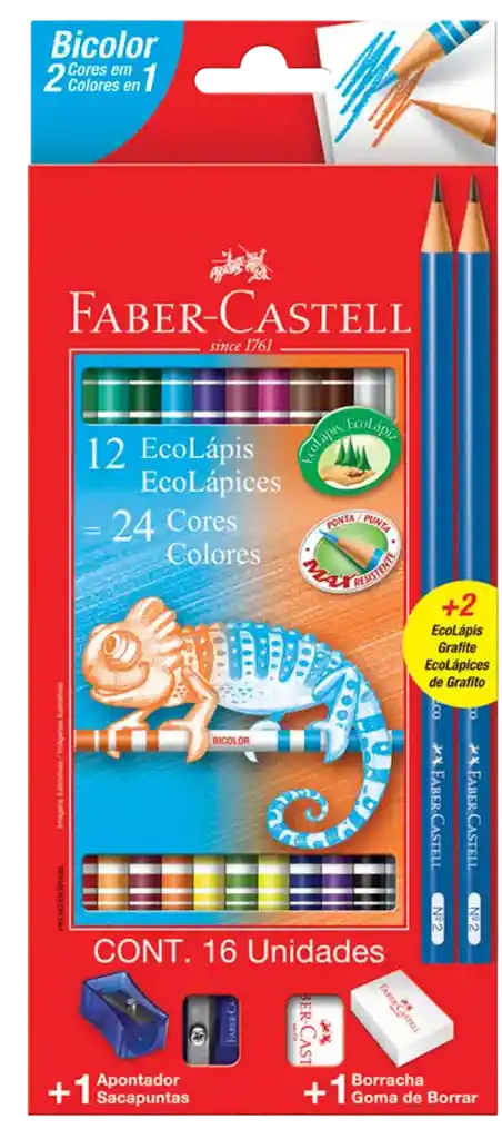 Colores Faber Castell Doble Punta 12 Lapices 24 Colores