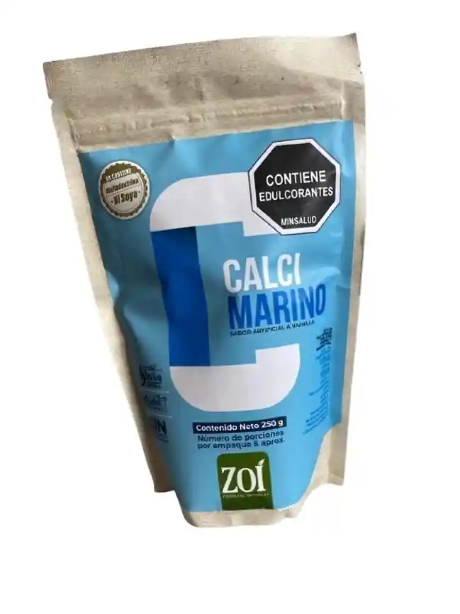 Calcio Marino En Polvo Sabor Vainilla, Con Estevia X 250g