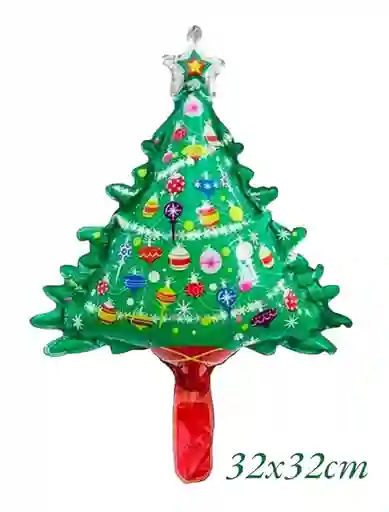 Globo Metalizado Árbol De Navidad (x1 Unidad Mediano)