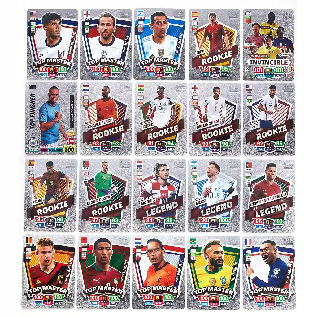 Cartas De Fútbol Fifa Star Coleccionables - Set Plateado