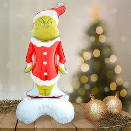 Navidad Globo Metalizado Extragrande Con Base El Grinch