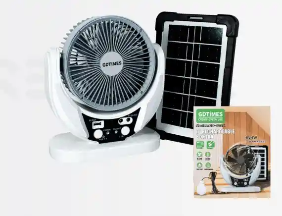 Ventilador Con Panel Solar Gd 8025