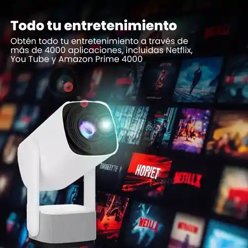 Proyector Android 4k Recargable Cinema Con App Wifi Parlante