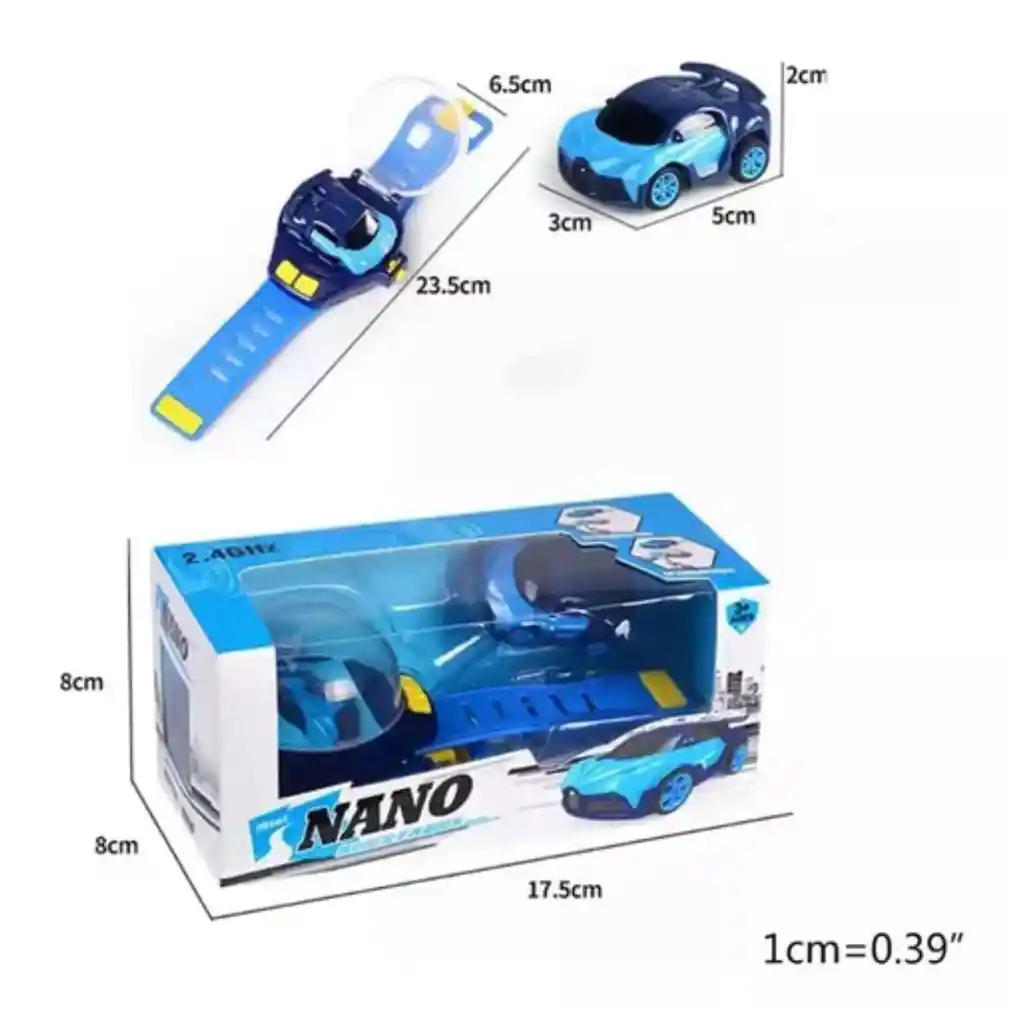 Reloj Con Carro A Control Remoto Navidad Niños Azul Claro