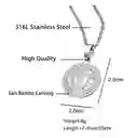 Collar Cadena Dije San Benito Para Mujer Hombre En Acero