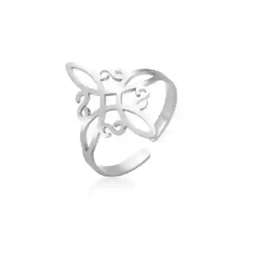 Anillo Ajustable Mujer Amuleto Nudo De Bruja En Acero
