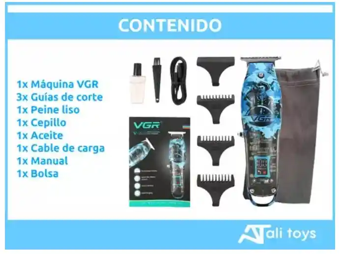 Máquina Corta Pelo Trimmer Vgr V-923 Patillera Inalámbrica