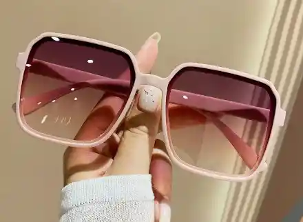 Lentes De Sol Grandes Yoing Rosa Crema