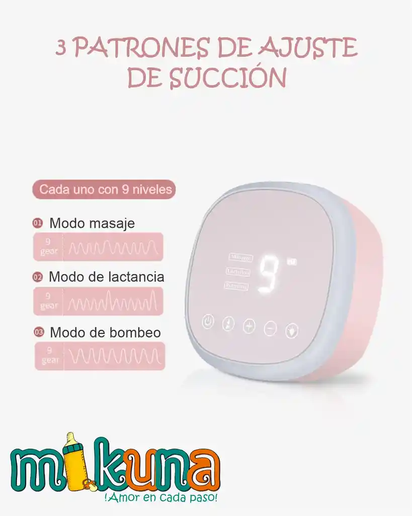 Extractor Materno Recargable Con Lampara (rosa)