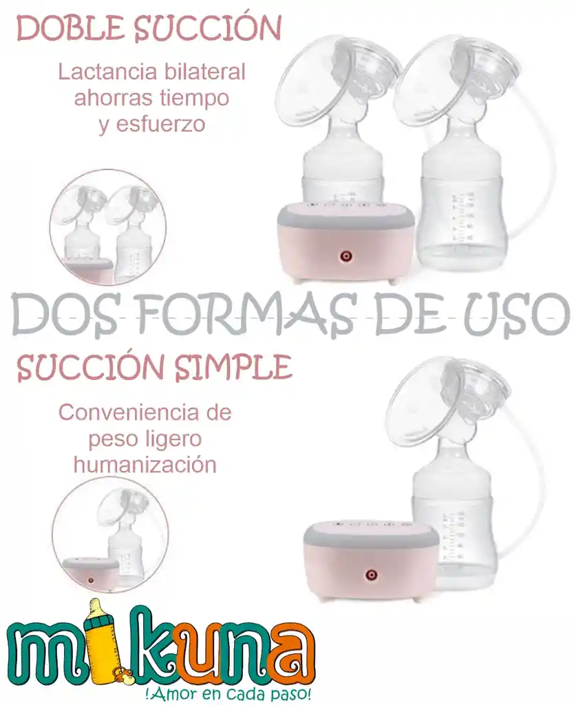 Extractor Materno Recargable Con Lampara (rosa)