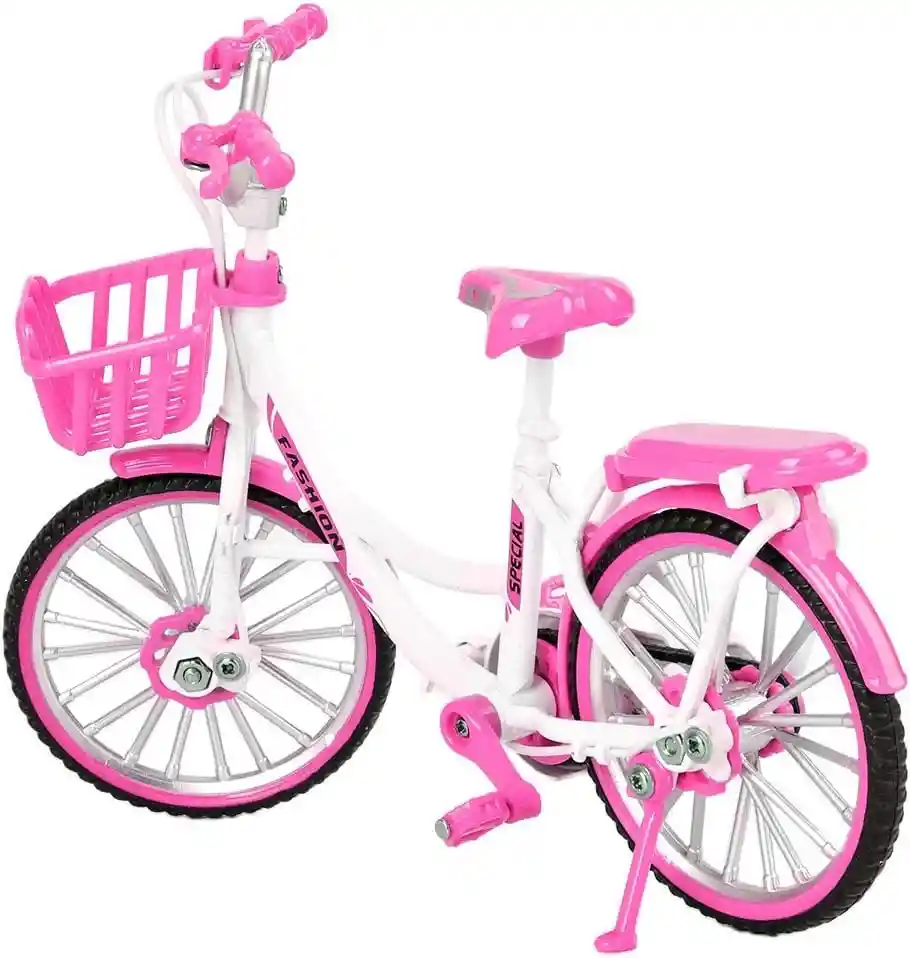 Bicicleta Coleccionable Retro Con Movimiento Color Rosado Modelo Bicicleta Juguete Fiesta Regalos, Colección