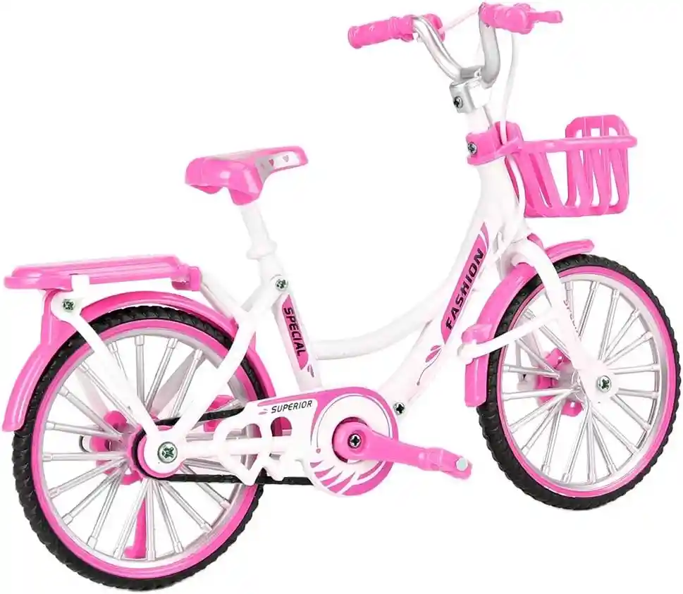 Bicicleta Coleccionable Retro Con Movimiento Color Rosado Modelo Bicicleta Juguete Fiesta Regalos, Colección