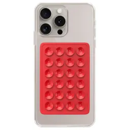 Soporte Tripode Celular Adhesivo Chupas Silicona Succión Rojo