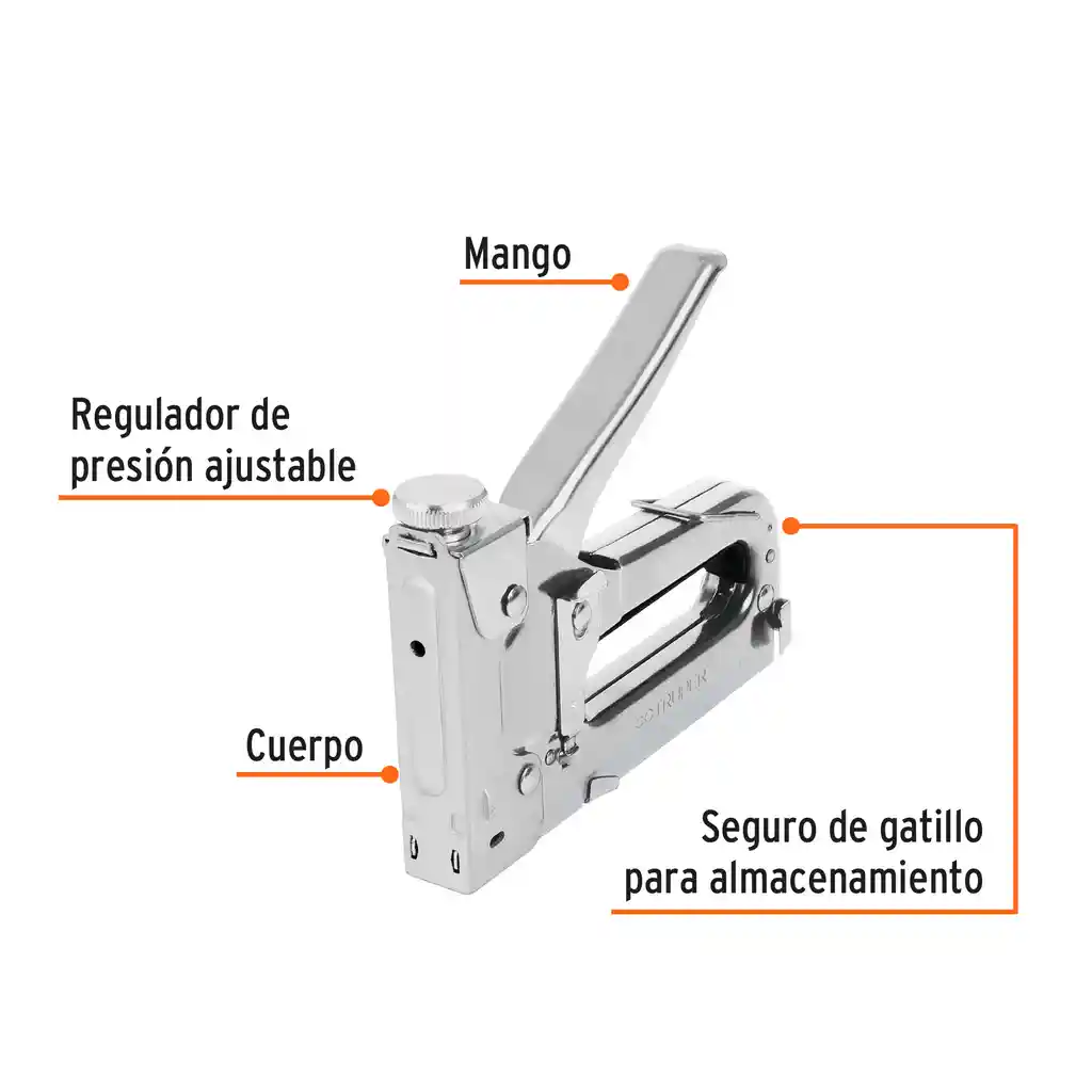 Engrapadora Tipo Pistola Para ¼",5/16", 3/8", Con 200 Grapas