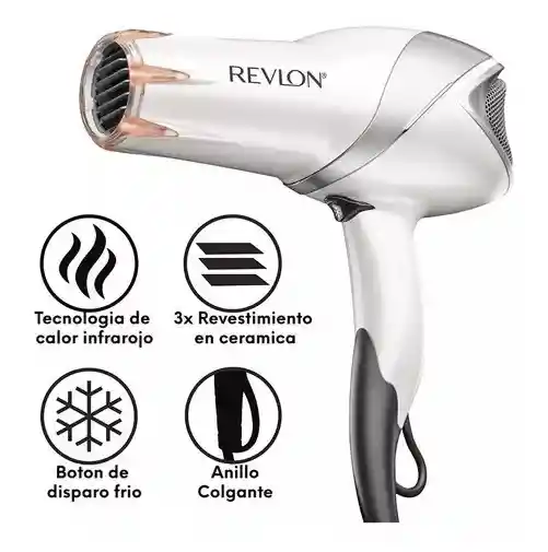 Secador De Pelo Infrarrojo Profesional Revlon. 1875w Boosted