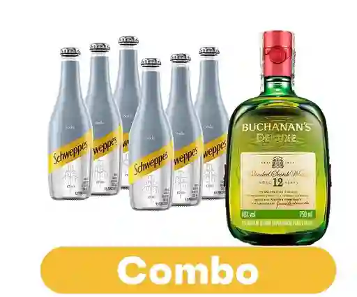 Combo Soda Schweppes 300 Ml 6 Unds + Whisly Buchanans