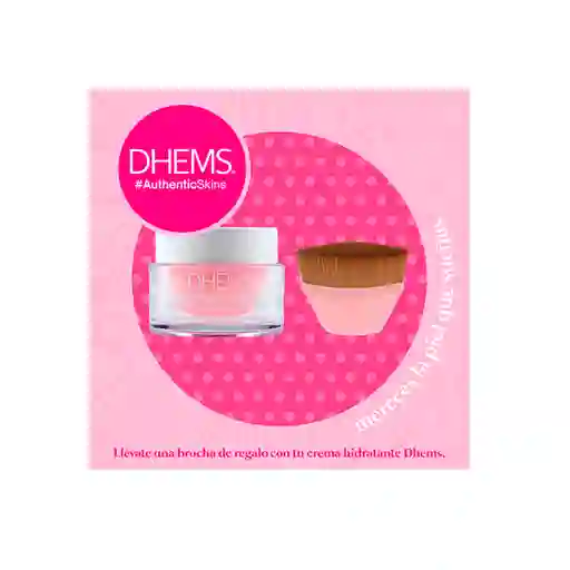 Kit Crema Hidratante Intensiva 50ml Dhems + Obsequio Brocha Kabuki