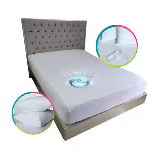 Protector De Colchón Cama Sencillo Impermeable + Funda Impermeable