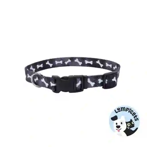 Coastal Perro Styles Huesos Negro Collar Medium 3/4"