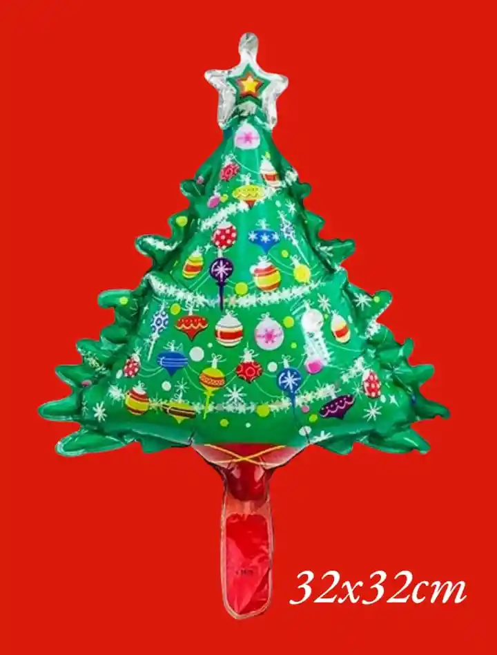 Globo Metalizado Árbol De Navidad (x1 Unidad Mediano)