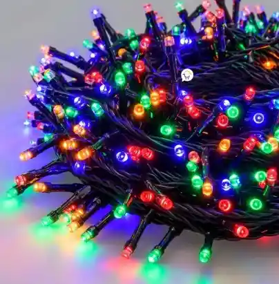 Luces De Navidad Luz Multicolor 100 Bombillos Aprox Lineal Cable Verde Extensión De Luz Decoración Navideña