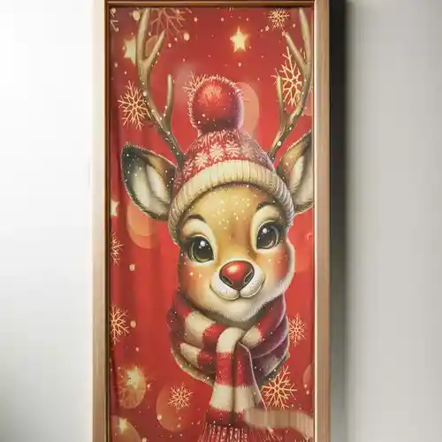 Decoración Navideña Cubre Puerta Ajustable Reno Navideño