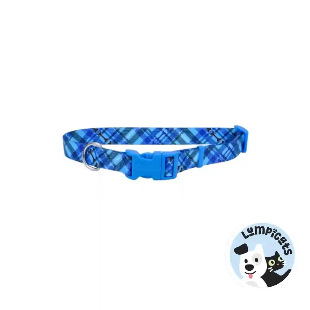 Coastal Perro Styles Huesos Azul Collar Small 5/8"