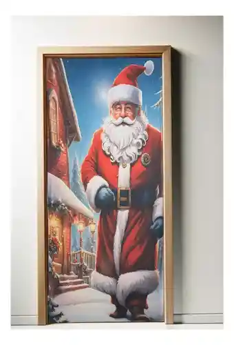 Decoración Navideña Cubre Puerta Ajustable Papa Noel