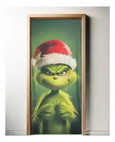 Decoración Navideña Cubre Puerta Ajustable Grinch Navidad