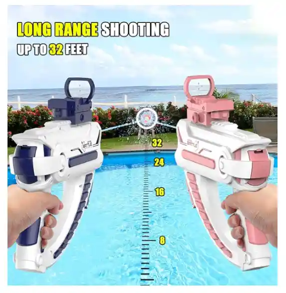 Pistola De Agua Automática De Juguete Para Niños Y Adultos Color Rosado