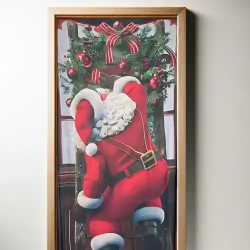 Decoración Navideña Cubre Puerta Ajustable Papa Noel