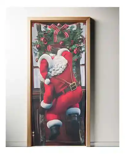 Decoración Navideña Cubre Puerta Ajustable Papa Noel