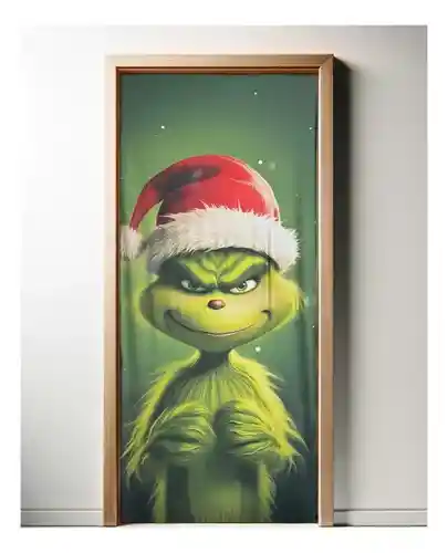 Decoración Navideña Cubre Puerta Ajustable Grinch Navidad