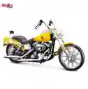 Moto De Colección Harley-davidson 2001 Fxdwg Wide Glide Amarilla Modelo Moto Juguete Fiesta Regalos, Colección