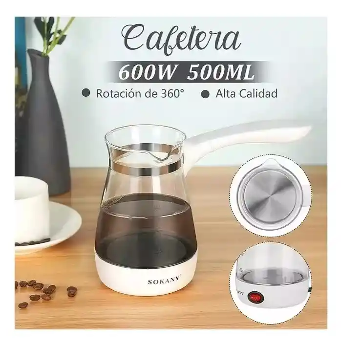 Hervidor Tetera Cafetera Electrica Sokany Ylw-606 Vidrio