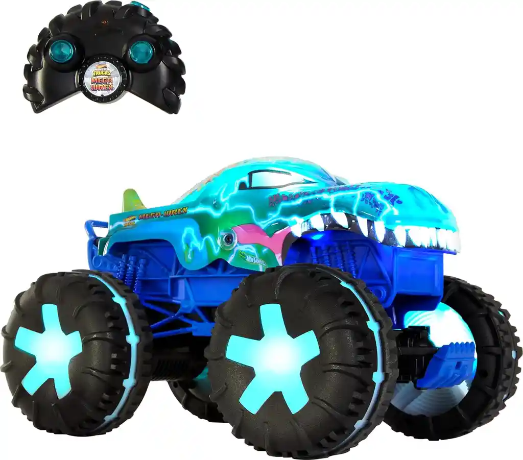 Hot Wheels Camión De Juguete Monster Trucks Rc, Mega-wrex De Control Remoto De Gran Tamaño