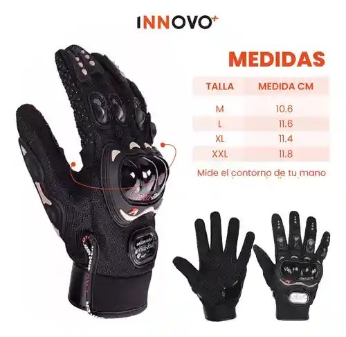 Guante Para Motociclista Con Protección Con Tactil