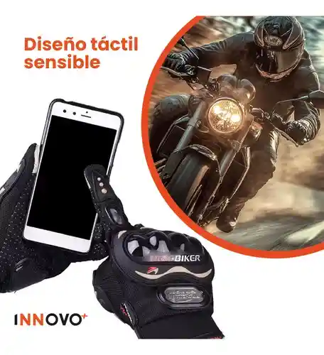 Guante Para Motociclista Con Protección Con Tactil