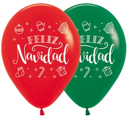 Bombas Globo Biodegradable De Latex Feliz Navidad X 12