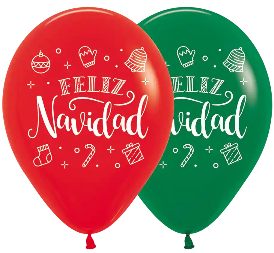 Bombas Globo Biodegradable De Latex Feliz Navidad X 12