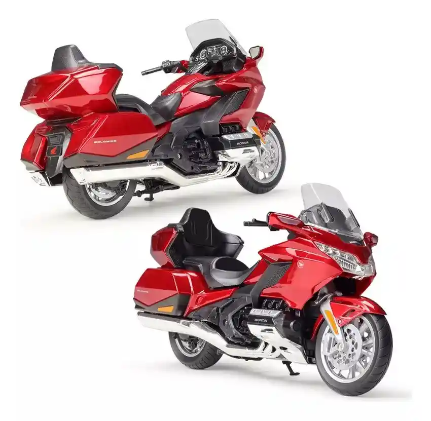 Moto Coleccionable Welly Honda Gold Wing Roja Modelo Moto Juguete Fiesta Regalos, Colección