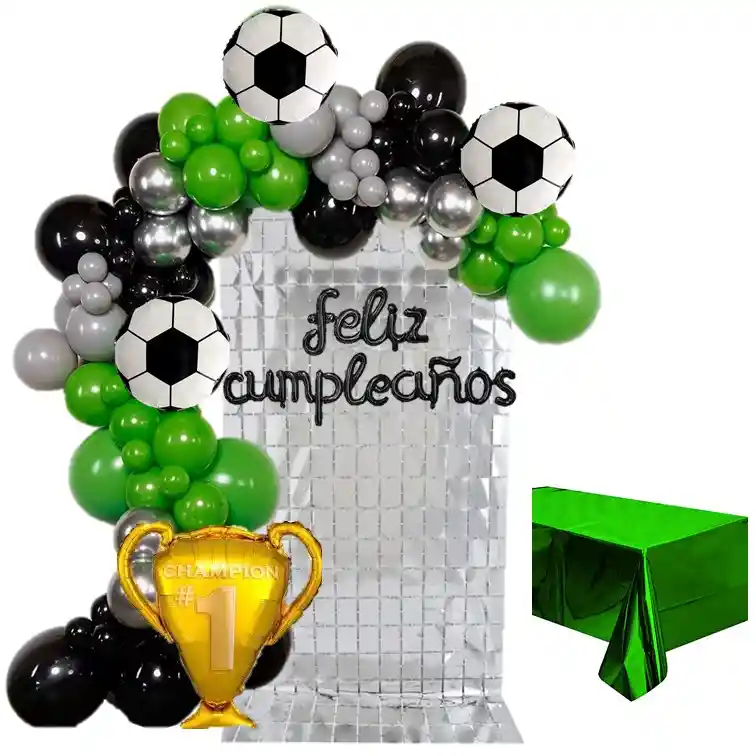 Kit De Decoración Feliz Cumpleaños72 Piezas De Globos Futbol