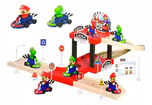 Pista Mario Kart Estación Parqueadero Mario Bros + 2 Cars