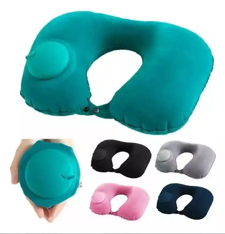 Almohada Inflable De Viaje Automatica Cuello Cojin Cervial