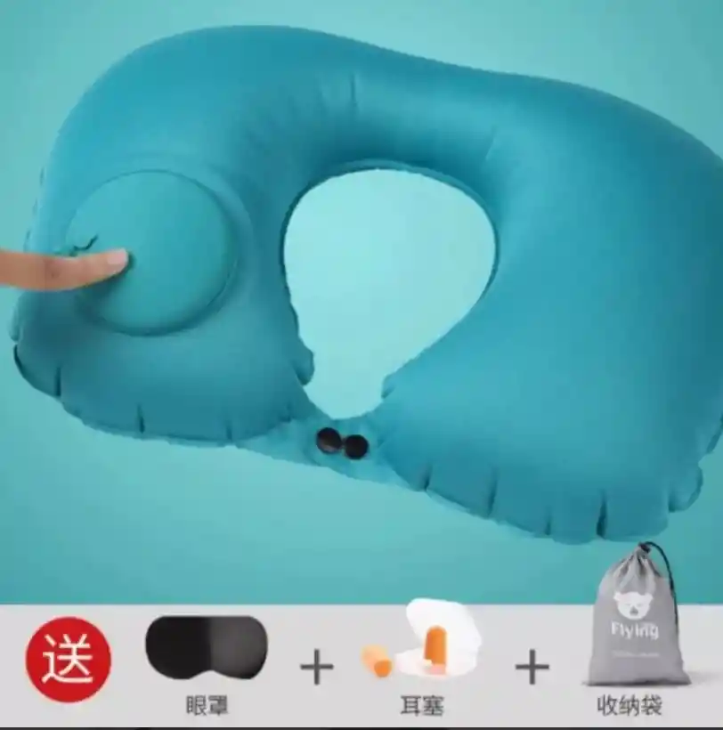 Almohada Inflable De Viaje Automatica Cuello Cojin Cervial
