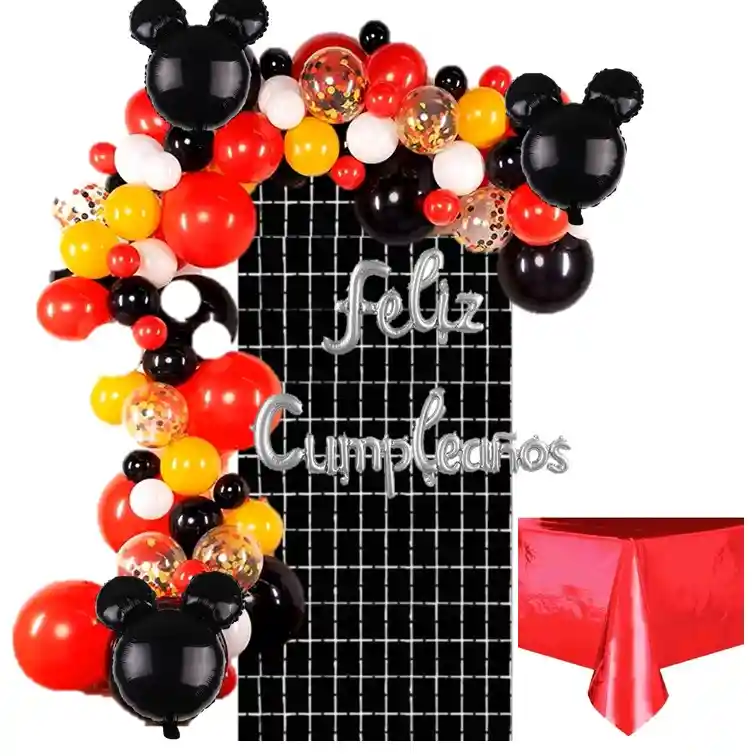 Kit De Decoración Feliz Cumpleaños Mickey Mouse 72 Und