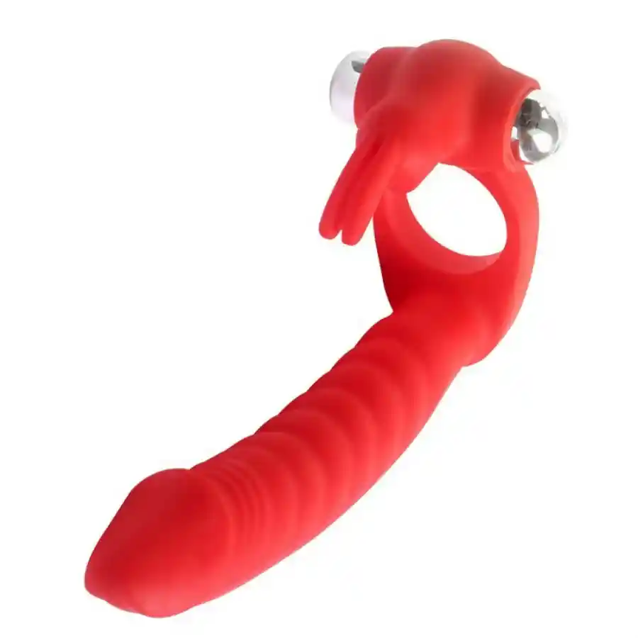 Anillo Vibrador Y Consolador Frodo Rojo Camtoyz