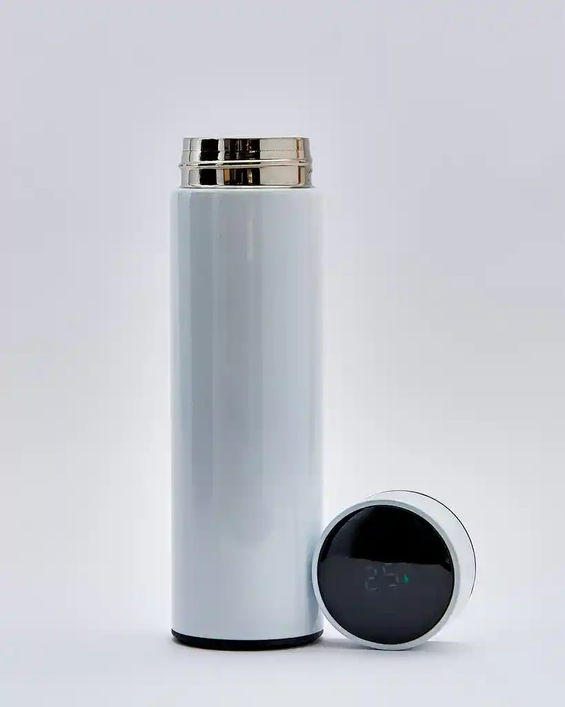 Termo Digital - 400ml Con Termómetro - Blanco